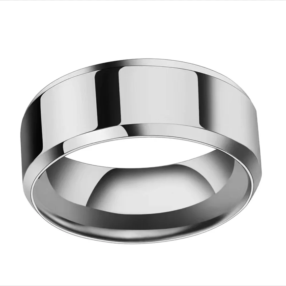 stainless steel Simple Minimalist 8mm Ring